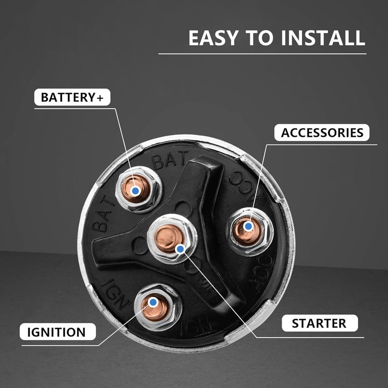 Tecreddy Ignition Switch with Key, 4 Position Universal Key Ignition Switch 12v for Car, Truck, Tractor, Trailer, Forklift, and More, Acc/Off/IGN/Start - Image 3